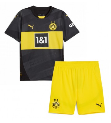 Borussia Dortmund Segunda Equipación Niños 2024-25 Manga Corta (+ Pantalones cortos)